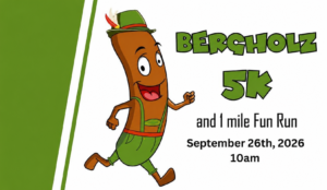 Berholz 5K German Sausage running in Lederhosen.